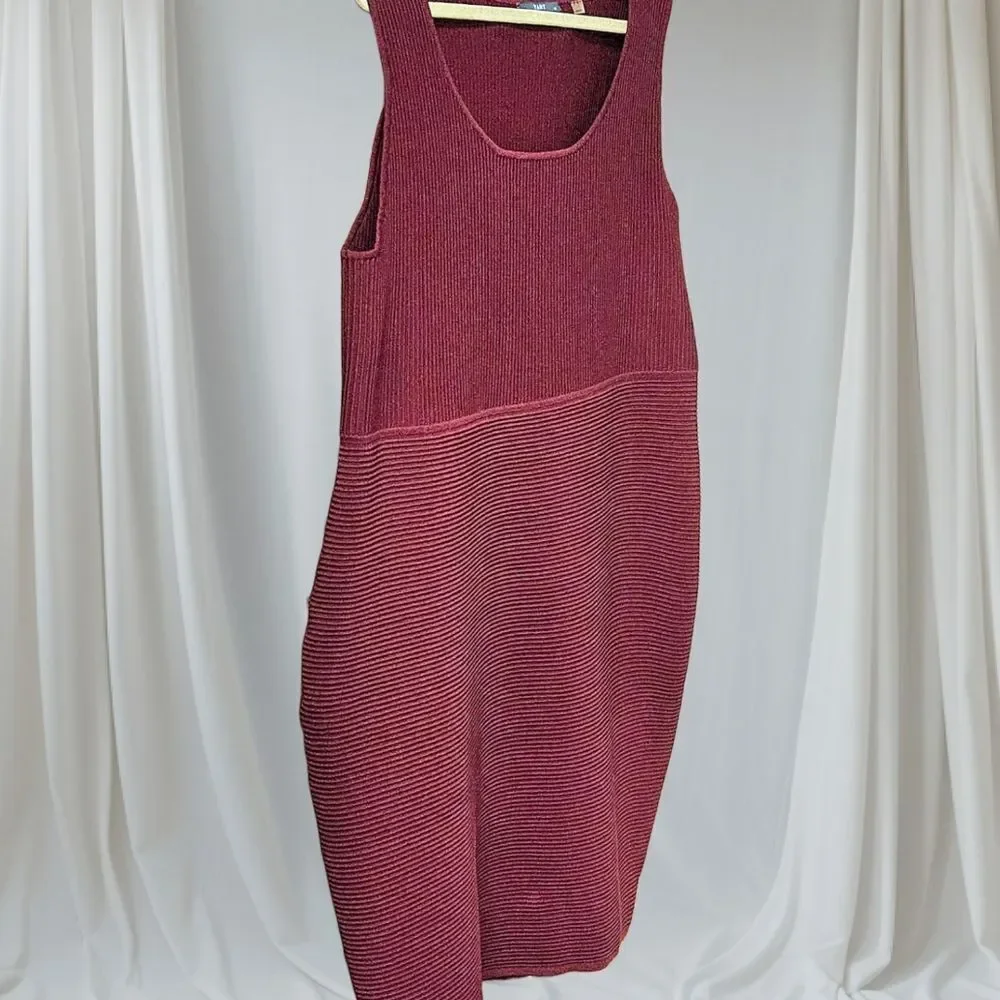 TART COLLECTION Plus Size Burgundy Wine Ribbed Sleeveless Bodycon Dress 4X NWT